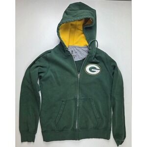 Nike Green Bay Packers NFL Full Zip Hoodie Green Yellow Mens Large 552506-323